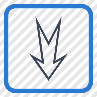 Vektör simgesi bir çerçeve içinde aşağı ok