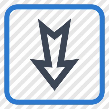 Vektör simgesi bir çerçeve içinde aşağı ok