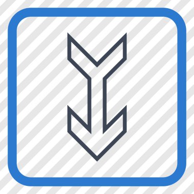 Vektör simgesi bir çerçeve içinde aşağı ok