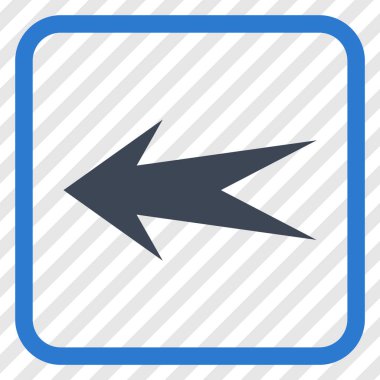 Ok sol vektör simgesi bir çerçeve içinde