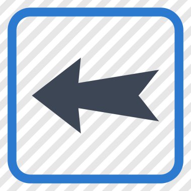 Ok sol vektör simgesi bir çerçeve içinde