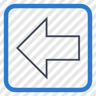 Ok sol vektör simgesi bir çerçeve içinde