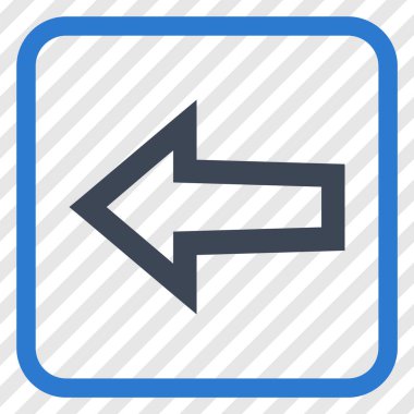 Ok sol vektör simgesi bir çerçeve içinde