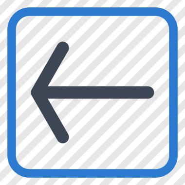 Ok sol vektör simgesi bir çerçeve içinde