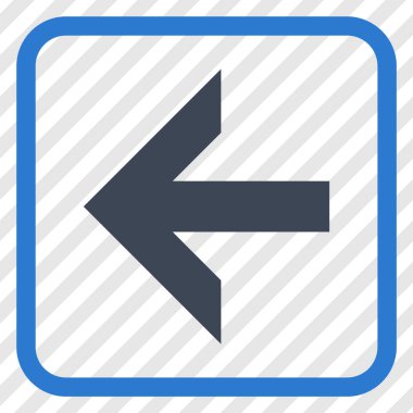 Ok sol vektör simgesi bir çerçeve içinde