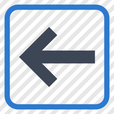 Ok sol vektör simgesi bir çerçeve içinde