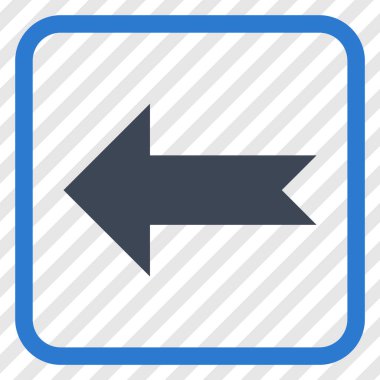 Ok sol vektör simgesi bir çerçeve içinde