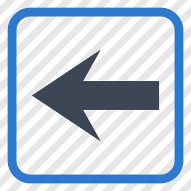 Ok sol vektör simgesi bir çerçeve içinde