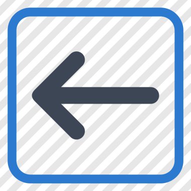 Ok sol vektör simgesi bir çerçeve içinde