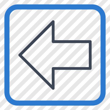 Ok sol vektör simgesi bir çerçeve içinde