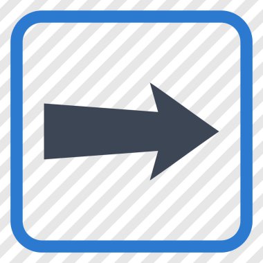 Ok sağ vektör simgesi bir çerçeve içinde