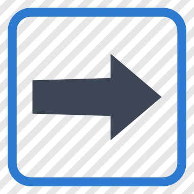 Ok sağ vektör simgesi bir çerçeve içinde