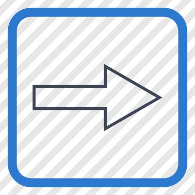 Ok sağ vektör simgesi bir çerçeve içinde