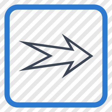 Ok sağ vektör simgesi bir çerçeve içinde