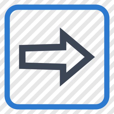 Ok sağ vektör simgesi bir çerçeve içinde