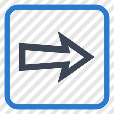 Ok sağ vektör simgesi bir çerçeve içinde