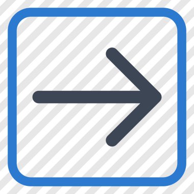 Ok sağ vektör simgesi bir çerçeve içinde