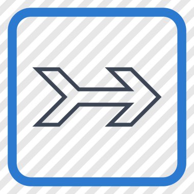 Ok sağ vektör simgesi bir çerçeve içinde