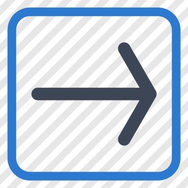 Ok sağ vektör simgesi bir çerçeve içinde