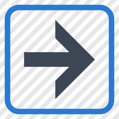 Ok sağ vektör simgesi bir çerçeve içinde