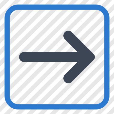 Ok sağ vektör simgesi bir çerçeve içinde