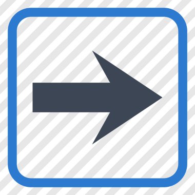 Ok sağ vektör simgesi bir çerçeve içinde