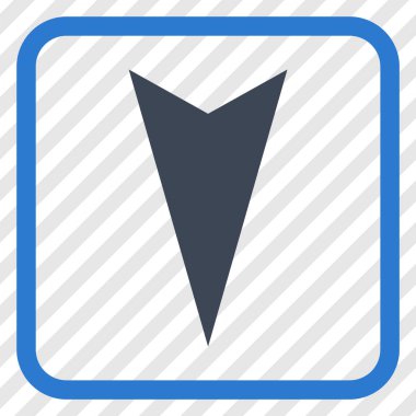 Vektör simgesi bir çerçeve içinde aşağı ok ucu