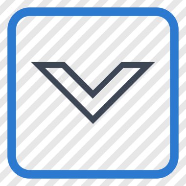 Vektör simgesi bir çerçeve içinde aşağı ok ucu