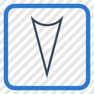 Vektör simgesi bir çerçeve içinde aşağı ok ucu