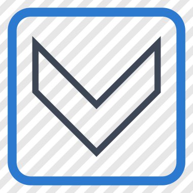 Vektör simgesi bir çerçeve içinde aşağı ok ucu