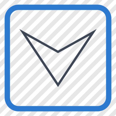 Vektör simgesi bir çerçeve içinde aşağı ok ucu