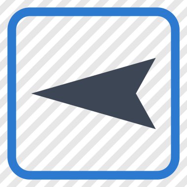 Ok ucu sol vektör simgesi bir çerçeve içinde