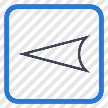 Ok ucu sol vektör simgesi bir çerçeve içinde