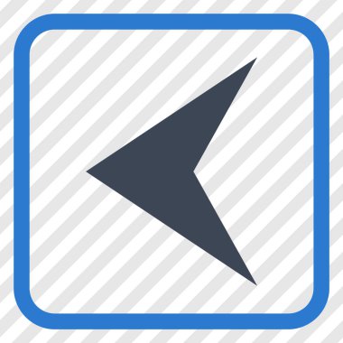 Ok ucu sol vektör simgesi bir çerçeve içinde