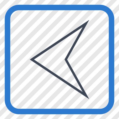 Ok ucu sol vektör simgesi bir çerçeve içinde