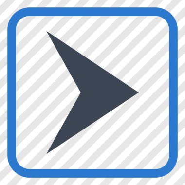 Ok ucu doğru vektör simgesi bir çerçeve içinde