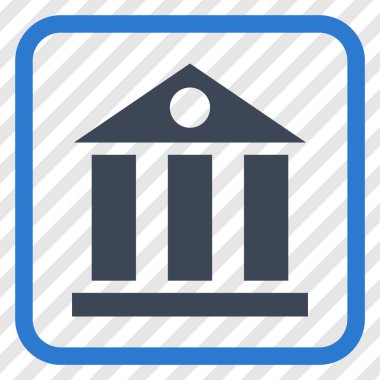 Banka Binası vektör simgesi bir çerçeve içinde