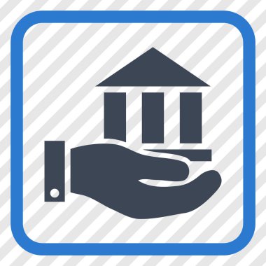 Banka hizmet vektör simgesi bir çerçeve içinde