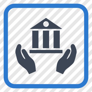 Banka hizmet vektör simgesi bir çerçeve içinde