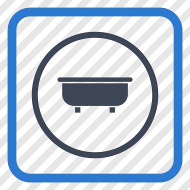 Küvet vektör simgesi bir çerçeve içinde