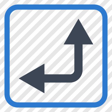 Vektör simgesi bir çerçeve içinde yukarı sol çatallanma ok