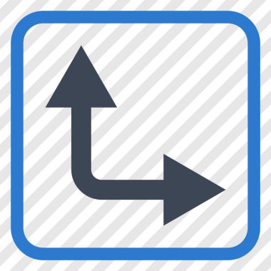 Vektör simgesi bir çerçeve içinde yukarı doğru çatallanma ok