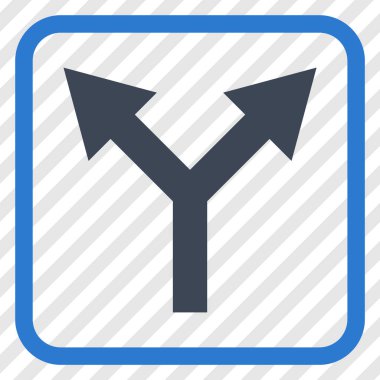 Vektör simgesi bir çerçeve içinde yukarı çatallanma ok