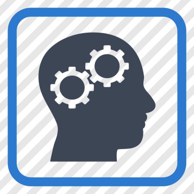 Beyin Gears vektör simgesi bir çerçeve içinde