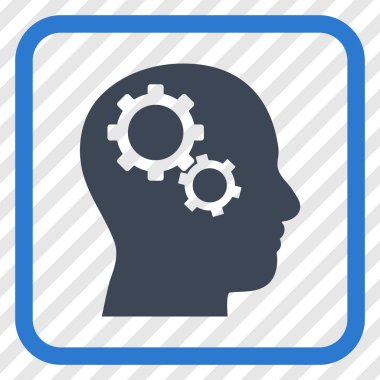 Beyin Gears vektör simgesi bir çerçeve içinde