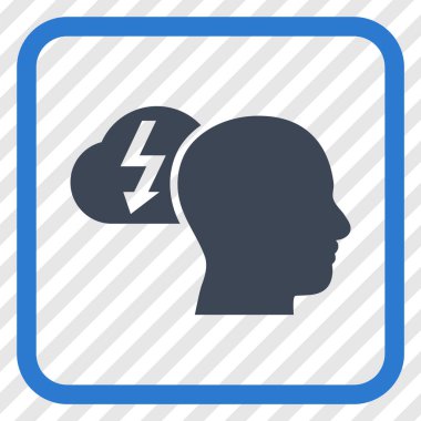 Beyin fırtınası vektör simgesi bir çerçeve içinde