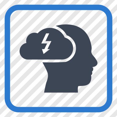 Beyin fırtınası vektör simgesi bir çerçeve içinde