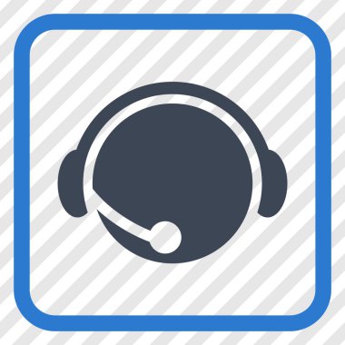 Çağrı Merkezi operatörü vektör simgesi bir çerçeve içinde