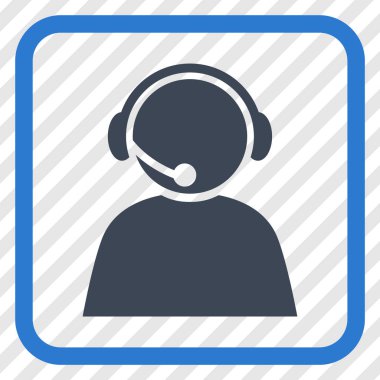 Çağrı Merkezi operatörü vektör simgesi bir çerçeve içinde