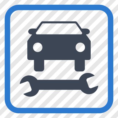 Araba tamir vektör simgesi bir çerçeve içinde